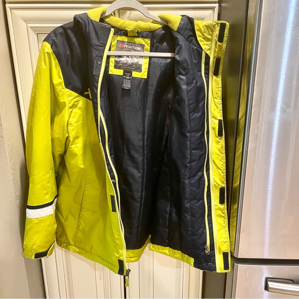 Xpedition Yellow & Navy Insulated Puffy Hooded Jacket Winter Coat Ski Ja… - Picture 14 of 16